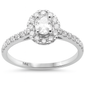 <span style="color:purple">SPECIAL!</span> .71ct G SI 14K White Gold Diamond Halo Style Oval Engagement Ring Size 6.5