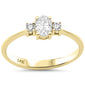 <span style="color:purple">SPECIAL!</span> .33ct G SI 14K Yellow Gold Oval Diamond Three Stone Ring Size 6.5