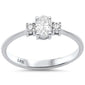 <span style="color:purple">SPECIAL!</span> .33ct G SI 14K White Gold Oval Diamond Three Stone Ring Size 6.5