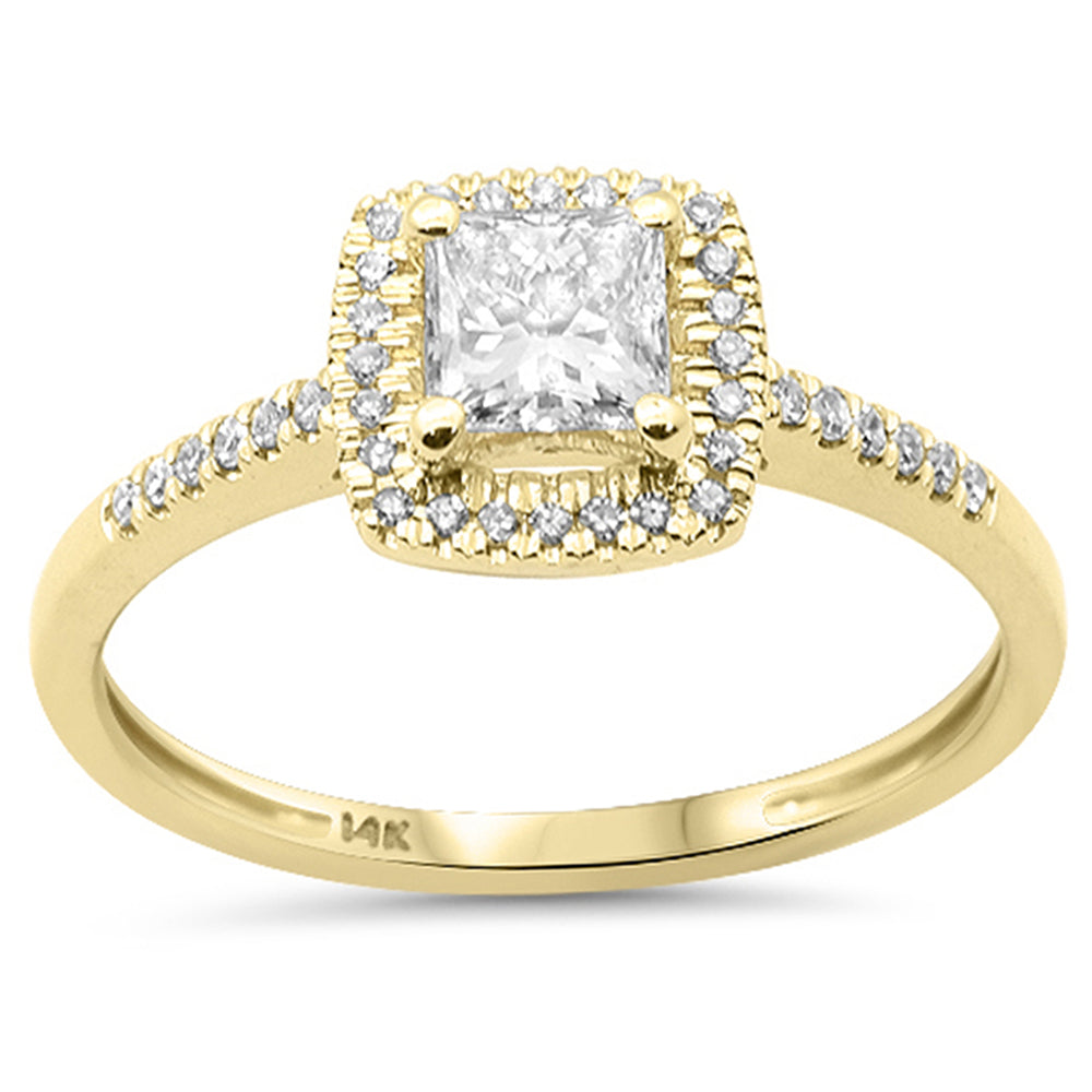 .64ct G SI 14K Yellow Gold Princess Cut Diamond Engagement Ring Size 6.5