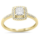 .64ct G SI 14K Yellow Gold Princess Cut Diamond Engagement Ring Size 6.5