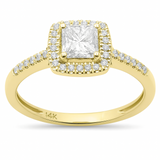 .64ct G SI 14K Yellow Gold Princess Cut Diamond Engagement Ring Size 6.5