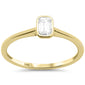 <span style="color:purple">SPECIAL!</span> .18ct G SI 14K Yellow Gold Bezel Set Emerald Cut Diamond Engagement Ring Size 7