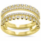 .49ct G SI 14kt Yellow Gold Diamond Crown style Ring guard Ring Size 6.5