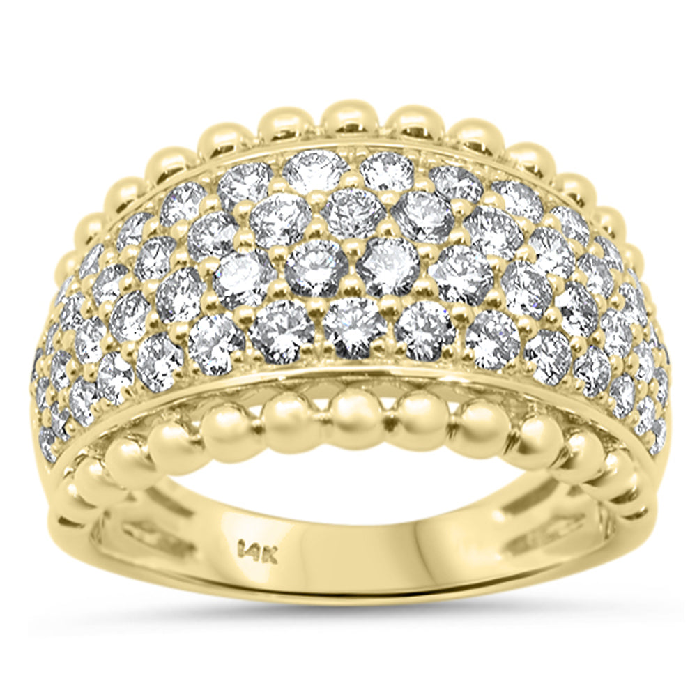 1.47ct G SI 14kt Yellow Gold Diamond Pave Crown style Ring Size 6.5