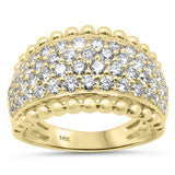 1.47ct G SI 14kt Yellow Gold Diamond Pave Crown style Ring Size 6.5