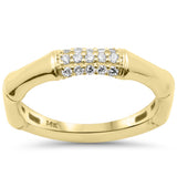 .15ct G SI 14kt Yellow Gold Bamboo Style Round Diamond Band Ring Size 6.5