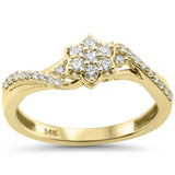 .24ct G SI 14kt Yellow Gold Diamond Flower Ring Size 6.5