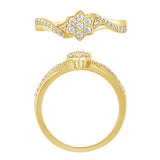 .24ct G SI 14kt Yellow Gold Diamond Flower Ring Size 6.5