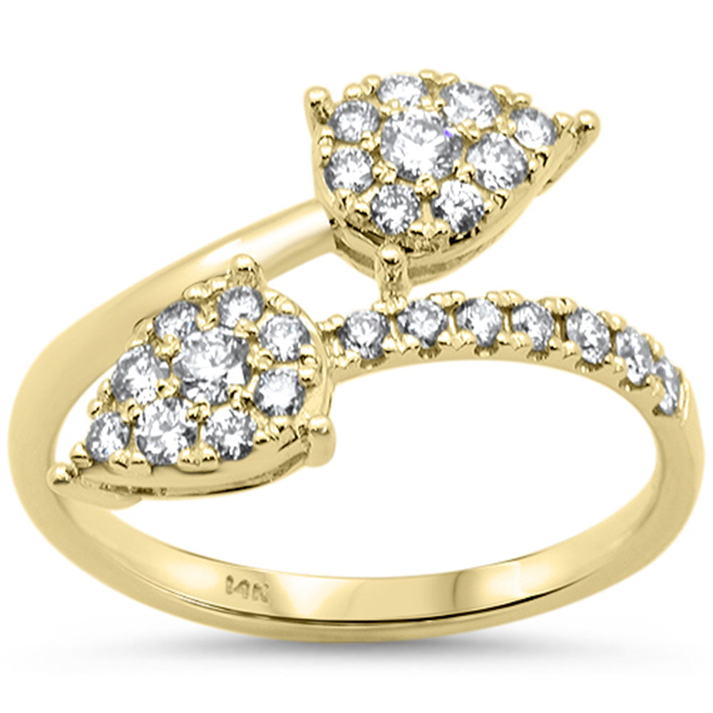 .47ct G SI 14kt Yellow Gold Diamond Wrap Around Pear Shaped Ring Size 6.5