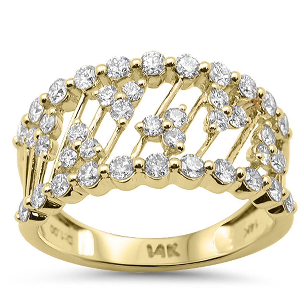 .96ct G SI 14kt Yellow Gold Modern Round Diamond Band Ring Size 6.5