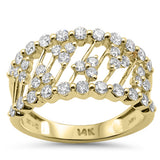 .96ct G SI 14kt Yellow Gold Modern Round Diamond Band Ring Size 6.5