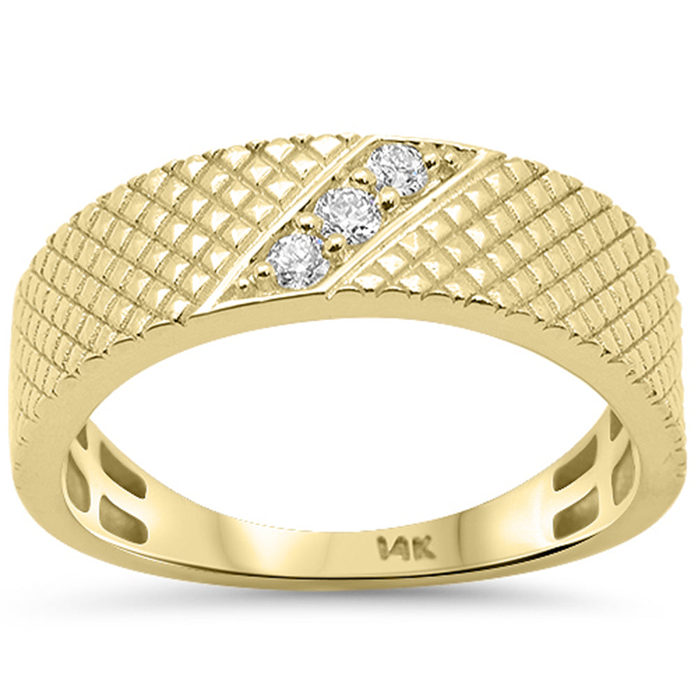 <span style="color:purple">SPECIAL!</span> .13ct G SI 14kt Yellow Gold Diamond Mens Band Ring Size 10