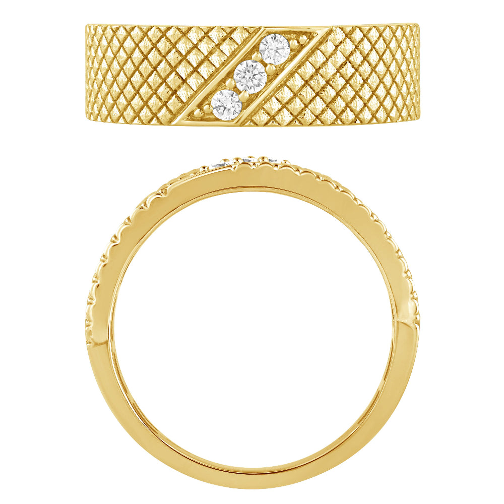 <span style="color:purple">SPECIAL!</span> .13ct G SI 14kt Yellow Gold Diamond Mens Band Ring Size 10