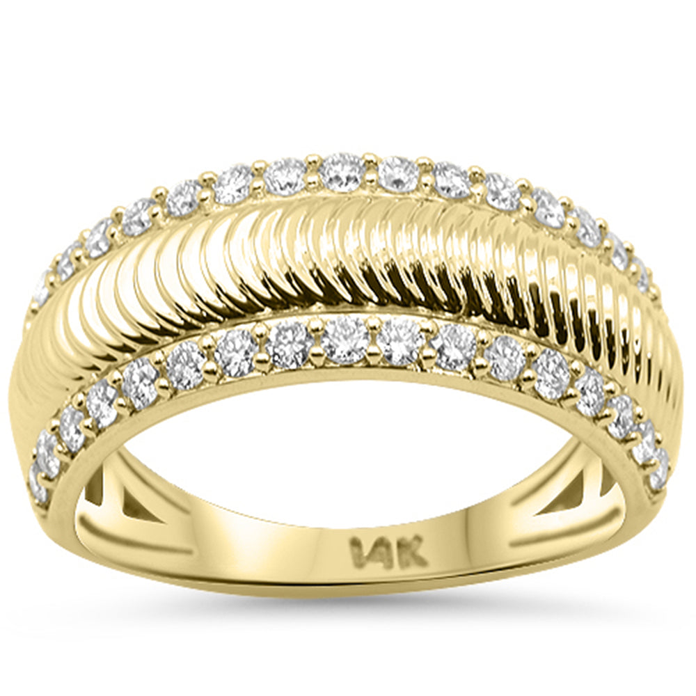 <span style="color:purple">SPECIAL!</span> .49ct G SI 14kt Yellow Gold Modern Trendy Round Diamond Band Ring Size 6.5