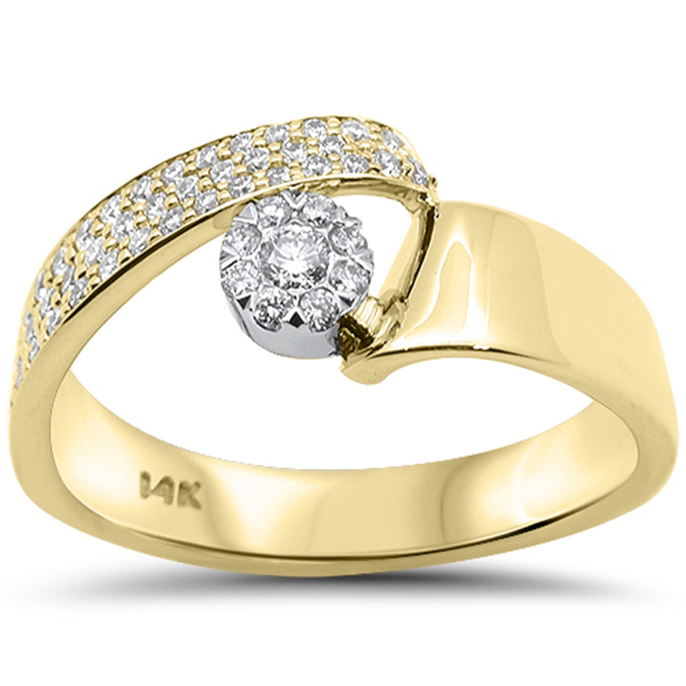 .38ct G SI 14kt Yellow Gold Modern Round Diamond Ring Band Size 6.5