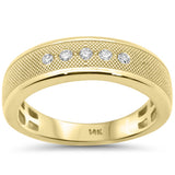 .15ct G SI 14kt Yellow Gold Men's Round Diamond Modern Band Ring Size 10