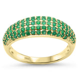 .76ct G SI 14KT Yellow Gold Natural Emerald Gemstone Dome Ring Size 6.5