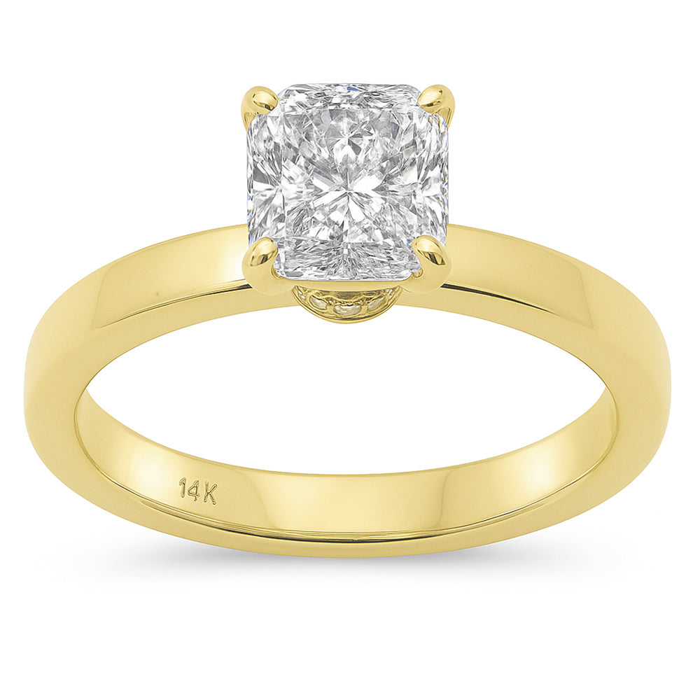 1.67ct G SI 14KT Yellow Gold Cushion Cut Diamond Solitaire Ring Size 6.5