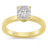 1.67ct G SI 14KT Yellow Gold Cushion Cut Diamond Solitaire Ring Size 6.5