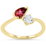 .75ct G SI 14kt Yellow Gold Diamond & Pink Sapphire Gemstone Ring Size 6.5