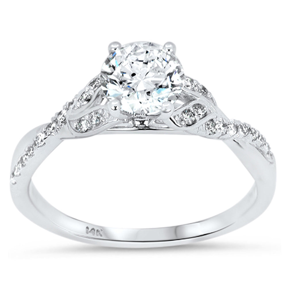 <span style="color:purple">SPECIAL!</span> 1.03ct G SI 14kt White Gold Diamond Round Engagement Ring Size 6.5