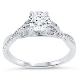 <span style="color:purple">SPECIAL!</span> 1.03ct G SI 14kt White Gold Diamond Round Engagement Ring Size 6.5