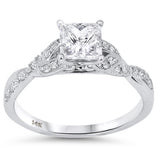 1.04ct G SI 14kt White Gold Diamond Princess Cut ring Size 6.5