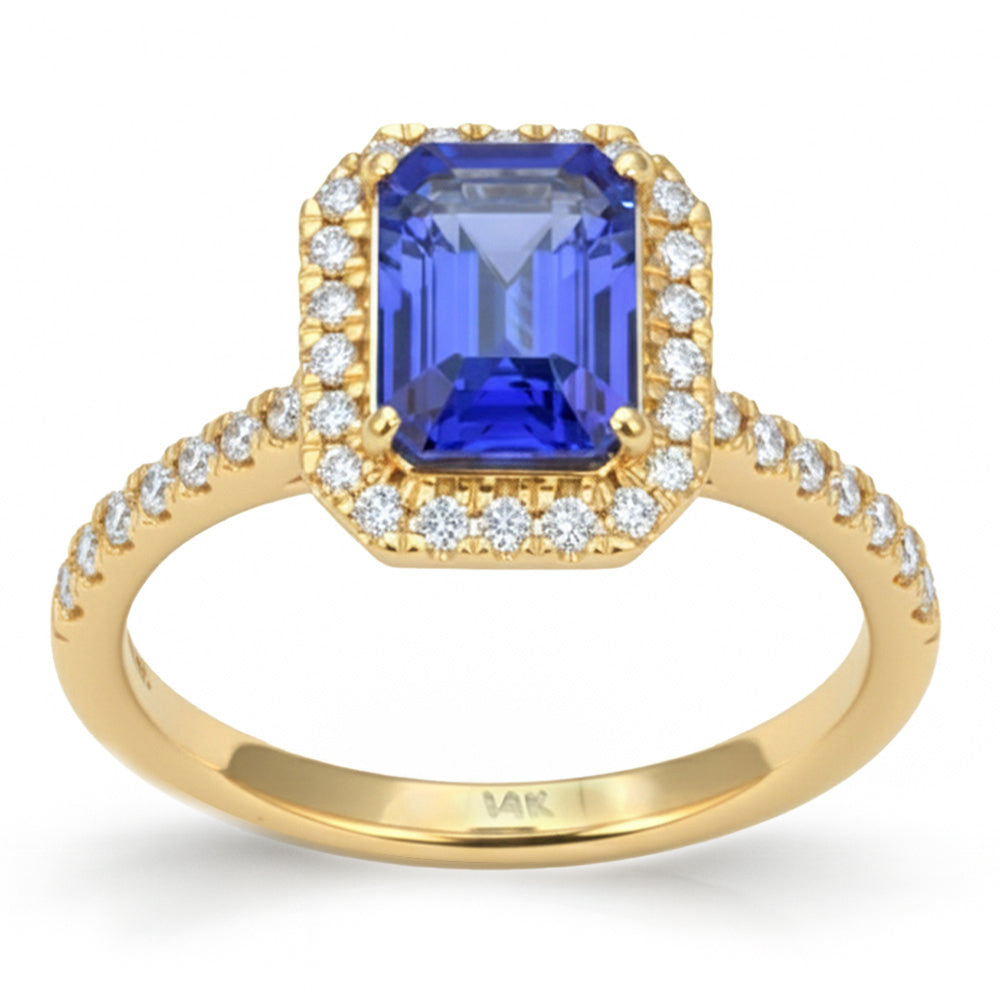 1.84ct G SI 14kt Yellow Gold Tanzanite & Diamond Ring Size 6.5