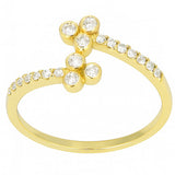 .20ct G SI 14kt Yellow Gold Bezel Set Round Diamond Flower Ring Size 7