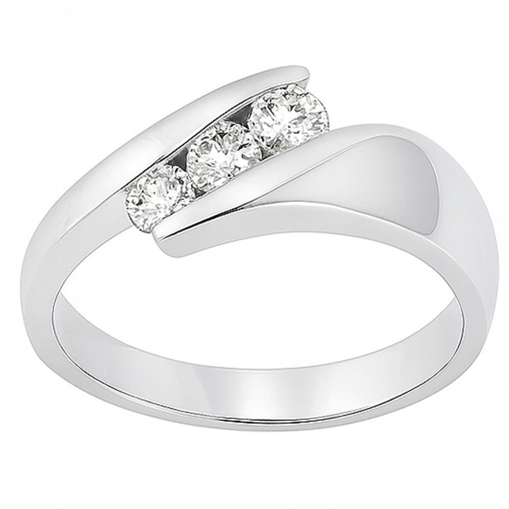 .30ct G SI 14kt White Gold Round Diamond Band Ring Size 7