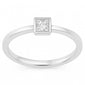 <span style="color:purple">SPECIAL!</span> .24ct G SI 14kt White Gold Bezel Set Princess Cut Diamond Solitaire Ring Size 6.5