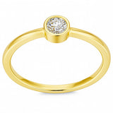 .19ct G SI 14kt Yellow Gold Bezel Set Round Diamond Solitaire Ring Size 6.5