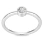 <span style="color:purple">SPECIAL!</span> .16ct G SI 14kt White Gold Bezel Set Round Diamond Solitaire Ring Size 6.5