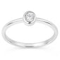 <span style="color:purple">SPECIAL!</span> .22ct G SI 14kt White Gold Bezel Set Oval Diamond Solitaire Ring Size 6.5