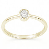 .19ct G SI 14kt Yellow Gold Bezel Set Oval Diamond Solitaire Ring Size 6.5