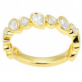 1.09ct G SI 14kt Yellow Gold Diamond Bezel Set B& Ring Size 7