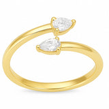 .28ct G SI 14kt Yellow Gold Pear Diamond Wrap Around Ring Size 6.5