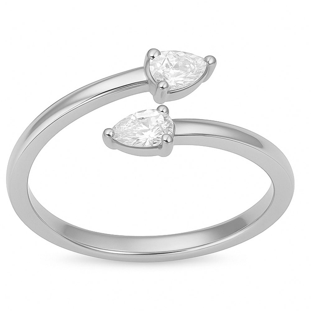 .31ct G SI 14kt White Gold Pear Diamond Wrap Around Ring Size 6.5