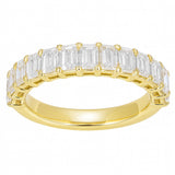 <span style="color:purple">SPECIAL!</span> 1.71ct G SI 14kt Yellow Gold Emerald Cut Diamond Half Eternity Band Ring Size 6.5
