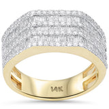 1.54ct G SI 14kt Yellow Gold Men's Round Diamond Band Ring Size 10