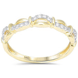 .12ct G SI 14kt Yellow Gold Round Diamond Infinity Twisted Band Ring Size 6.5
