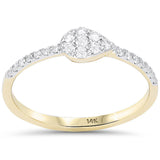 .20ct G SI 14kt Yellow Gold Pear Shaped Diamond Band Ring Size 6.5