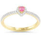 <span style="color:purple">SPECIAL!</span> .30ct G SI 14kt Yellow Gold Pear Pink Sapphire & Diamond Ring Size 6.5