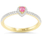<span style="color:purple">SPECIAL!</span> .30ct G SI 14kt Yellow Gold Pear Pink Sapphire & Diamond Ring Size 6.5