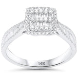<span style="color:purple">SPECIAL!</span> .53ct G SI 14kt White Gold Diamond Square Shape Modern Ring Size 6.5