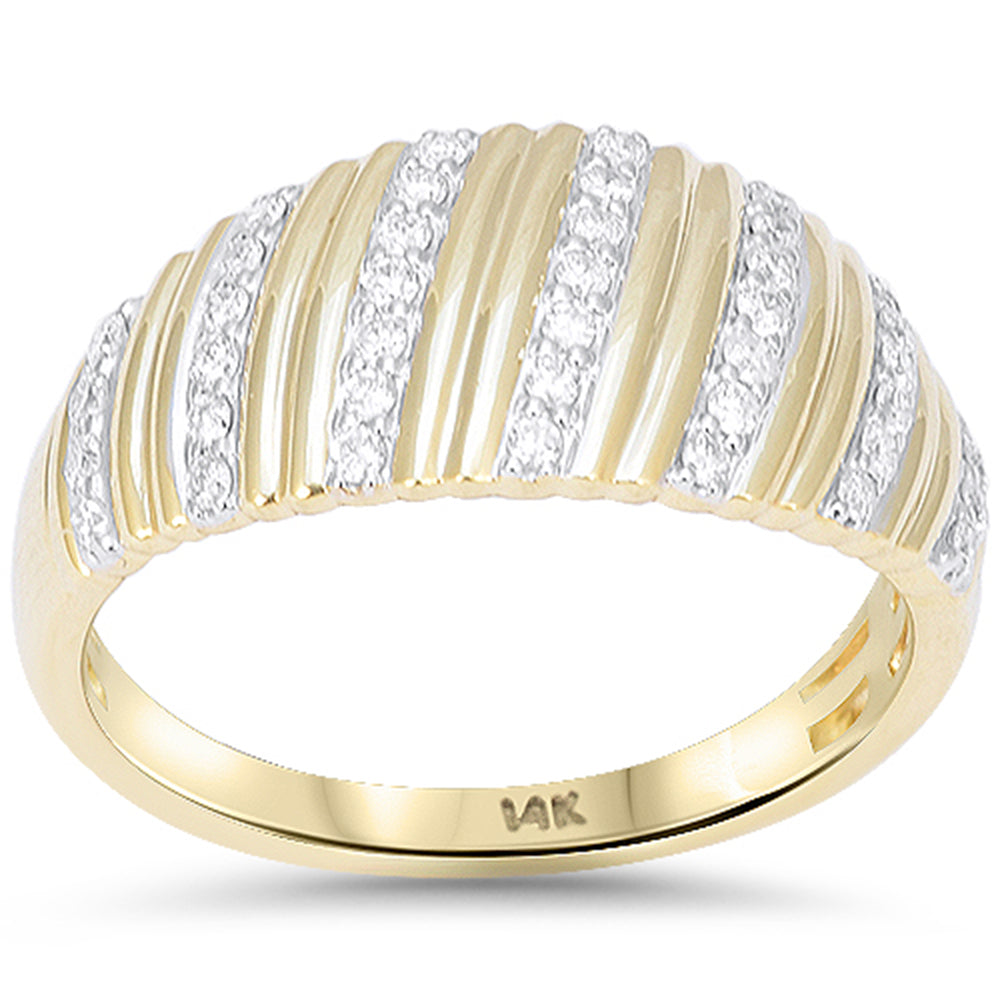 .31ct G SI 14kt Yellow Gold Round Diamond Modern Dome Ring Size 6.5