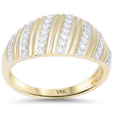 .31ct G SI 14kt Yellow Gold Round Diamond Modern Dome Ring Size 6.5