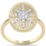.17ct G SI 14kt Yellow Gold Diamond Oval Shape Medallion Ring Size 6.5