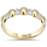 .09ct G SI 14kt Yellow Gold Diamond Multi Beaded Band Ring Size 6.5